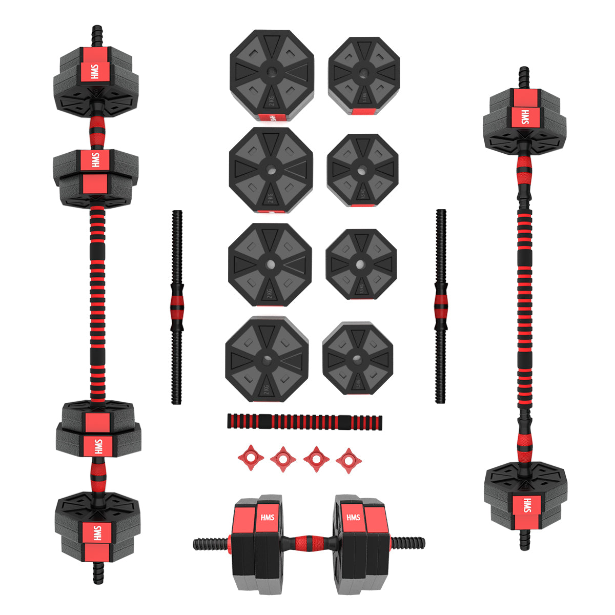 SET GANTERE SI BARA COMPOZITE 15 KG HMS SGC15