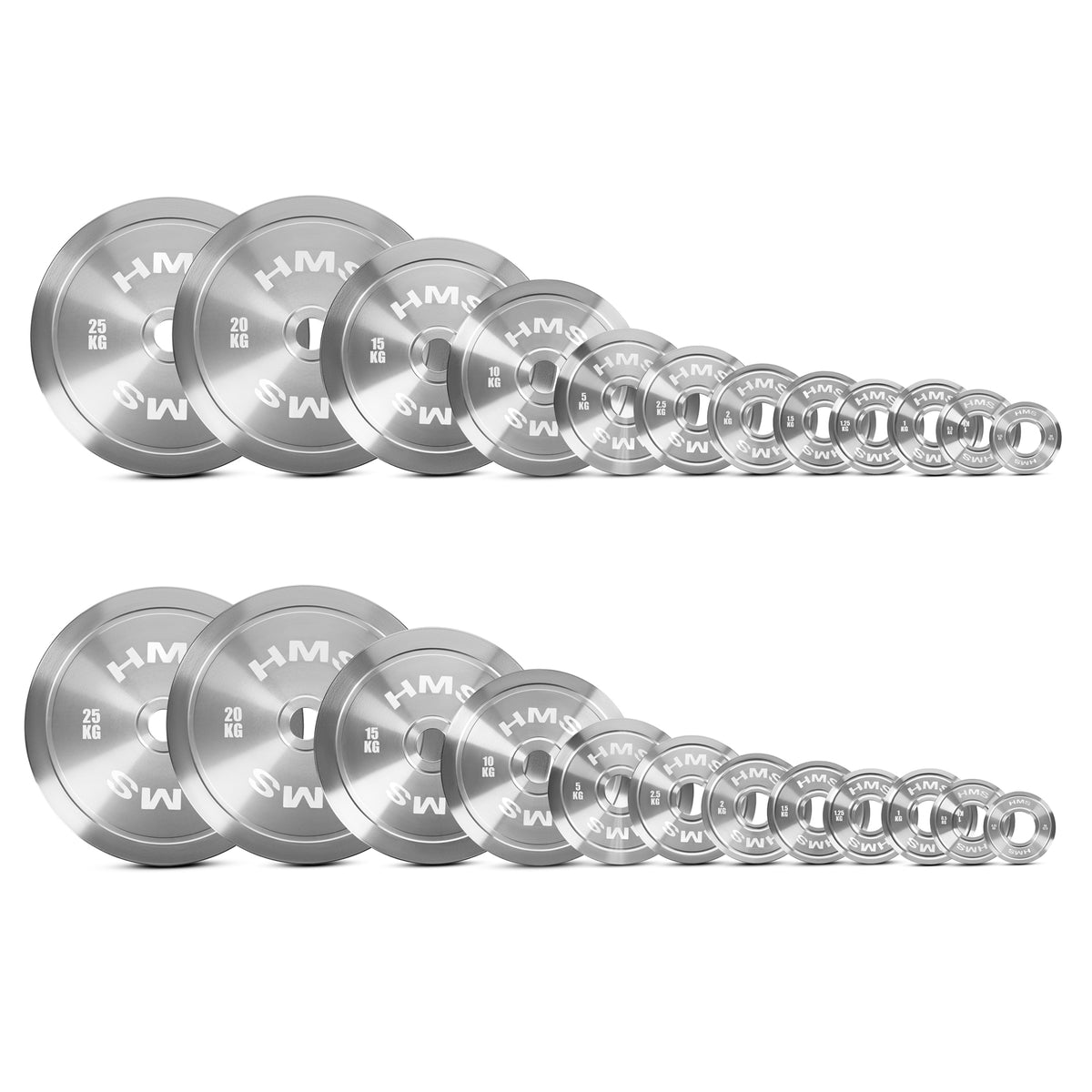 SET DE DISCURI OLIMPICE DIN OȚEL CALIBRAT TOS 2 x 0,25 - 25 KG (168 KG) HMS