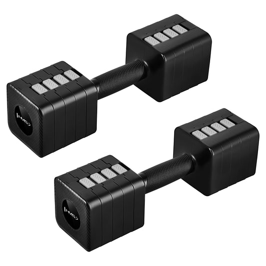 HL02 ADJUSTABLE DUMBBELLS BLACK 2 x 5 KG HMS