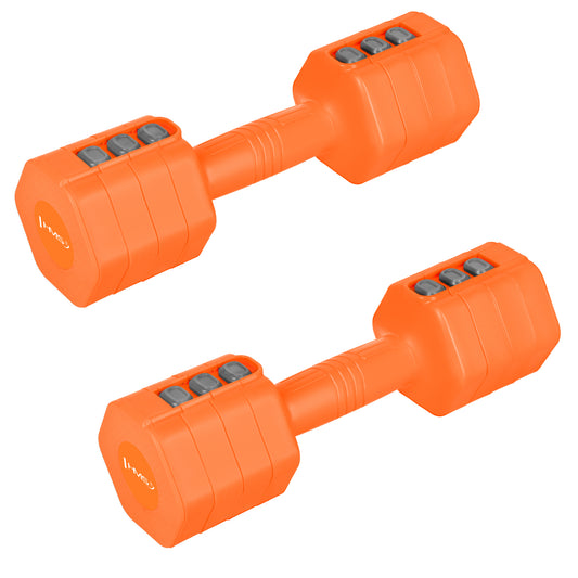 HL03 ADJUSTABLE DUMBBELLS ORANGE 2 x 2.5 KG HMS