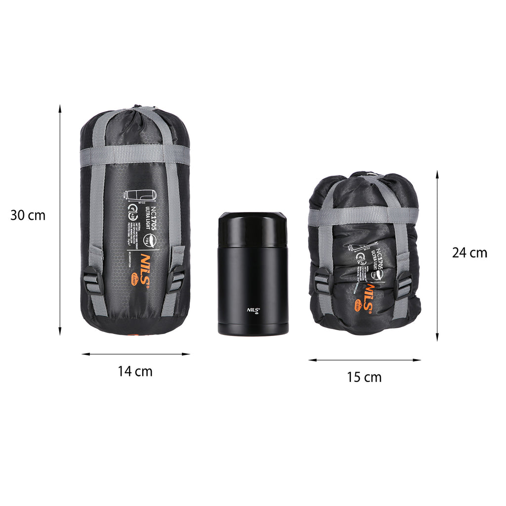 NC1705 SLEEPING BAG ULTRA LIGHT GRAY 710G NILS CAMP