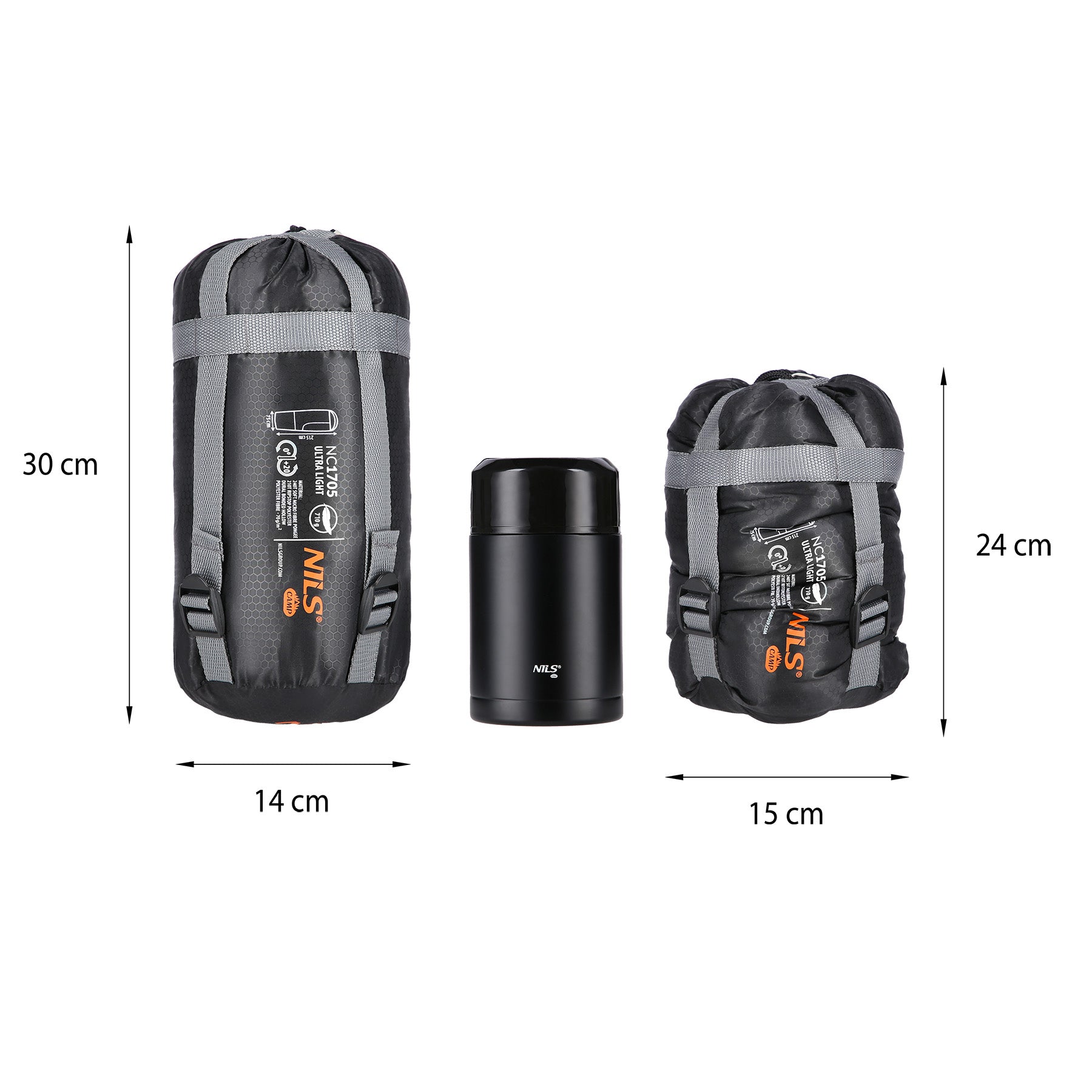 NC1705 SLEEPING BAG ULTRA LIGHT GRAY 710G NILS CAMP