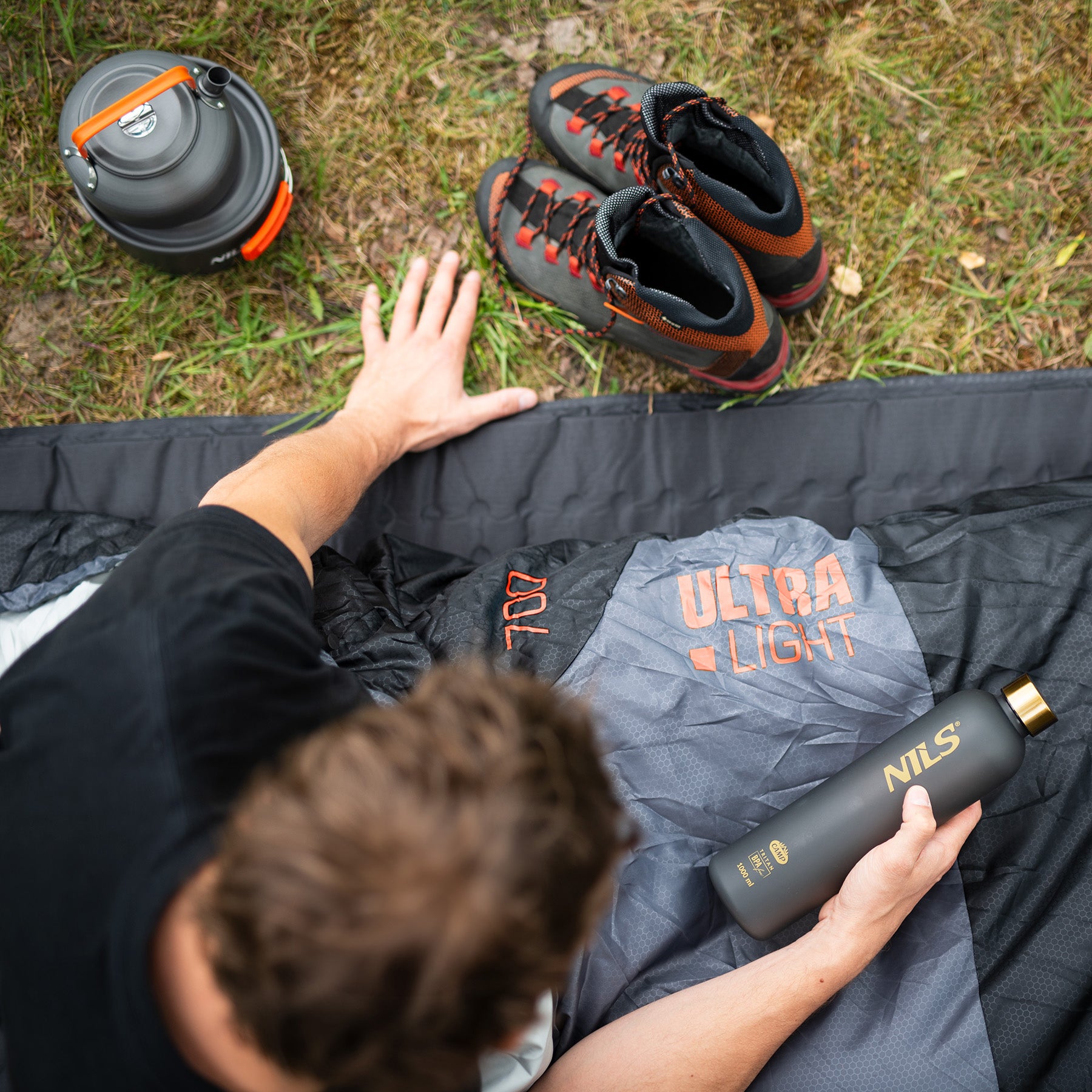 NC1705 SLEEPING BAG ULTRA LIGHT GRAY 710G NILS CAMP