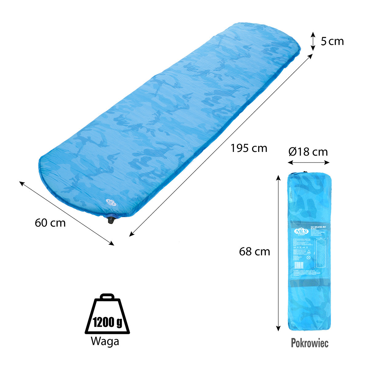 NC4062 BLUE SELF-INFLATING MAT NILS CAMP