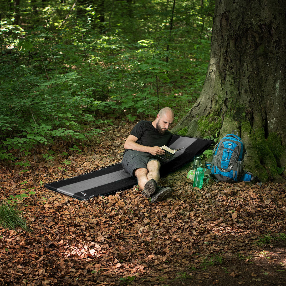 NC4340  SELF-INFLATING MAT GRAY-BLACK NILS CAMP