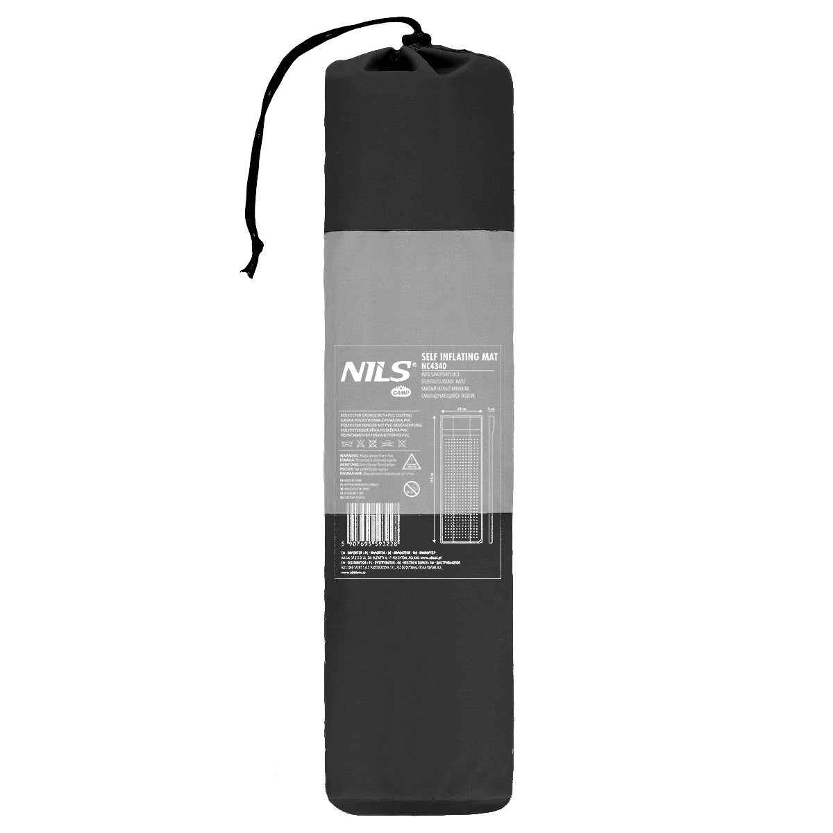 NC4340  SELF-INFLATING MAT GRAY-BLACK NILS CAMP