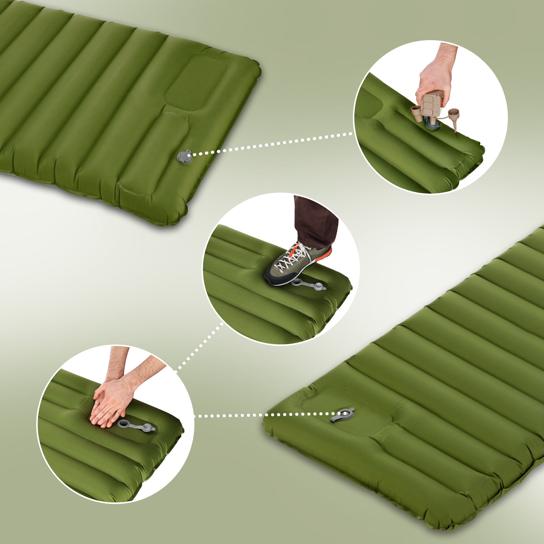 NC4402 GREEN MAT WITH BUILT-IN PUMP – NILS CAMP