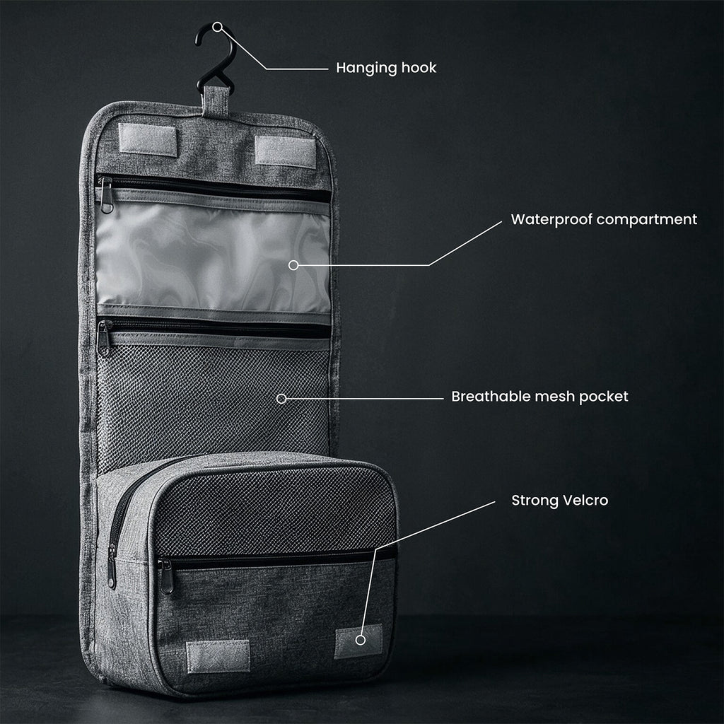 NC4505 GREY TRAVEL TOILETRY BAG NILS