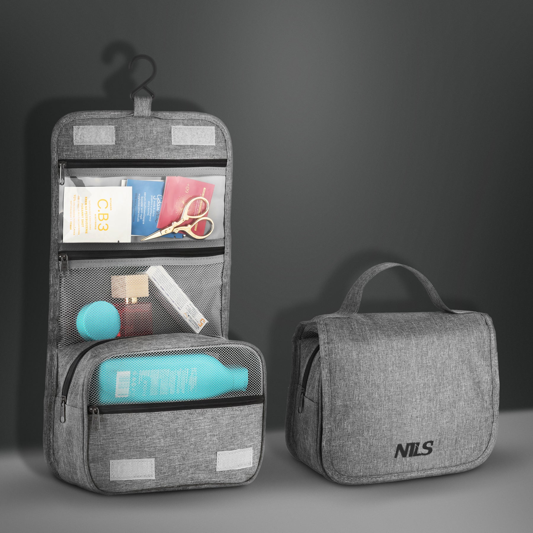 NC4505 GREY TRAVEL TOILETRY BAG NILS