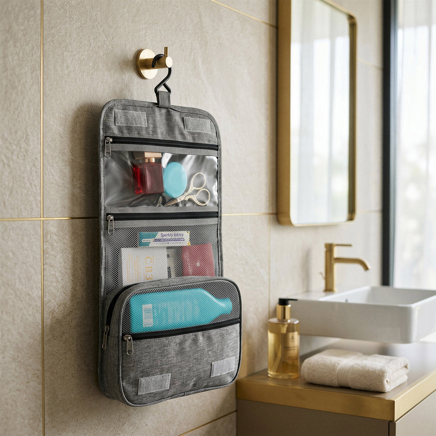 NC4505 GREY TRAVEL TOILETRY BAG NILS