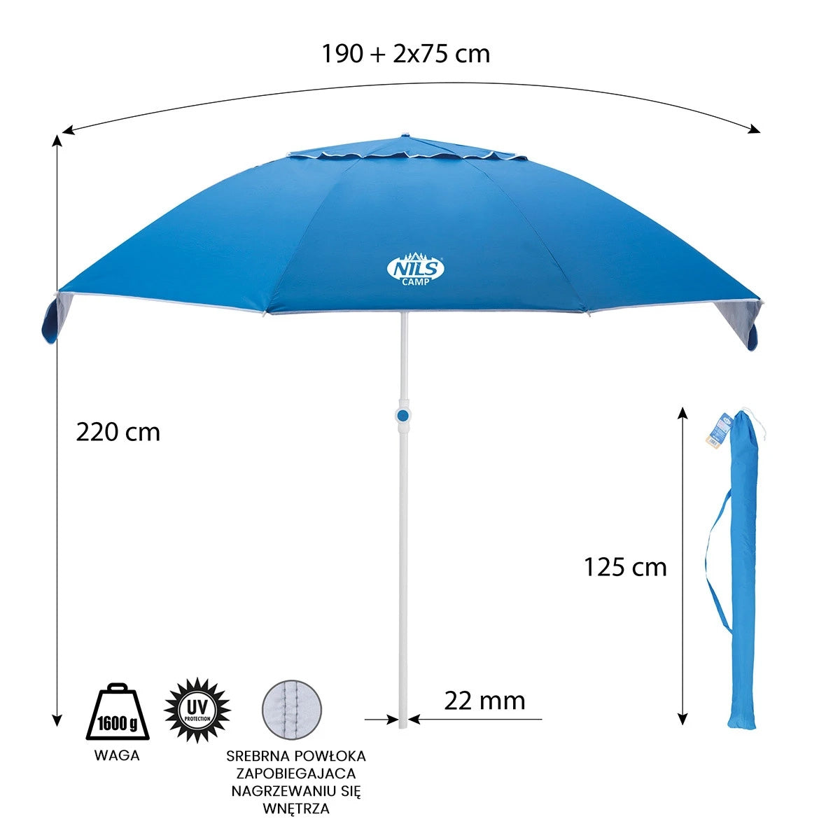NC7822 BEACH SHELTER 220 CM NILS CAMP
