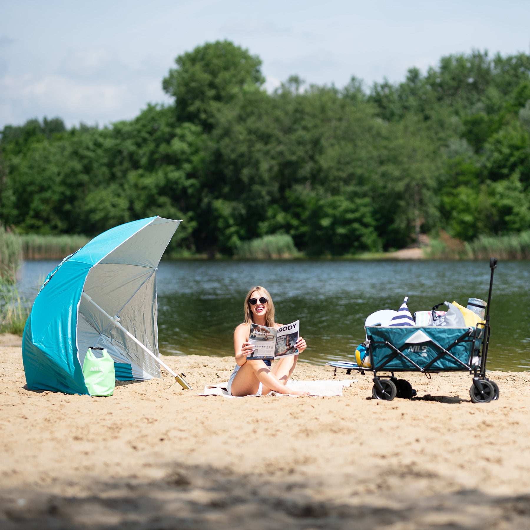 NC7822 TURQUOISE BEACH UMBRELLA XL 220 CM NILS