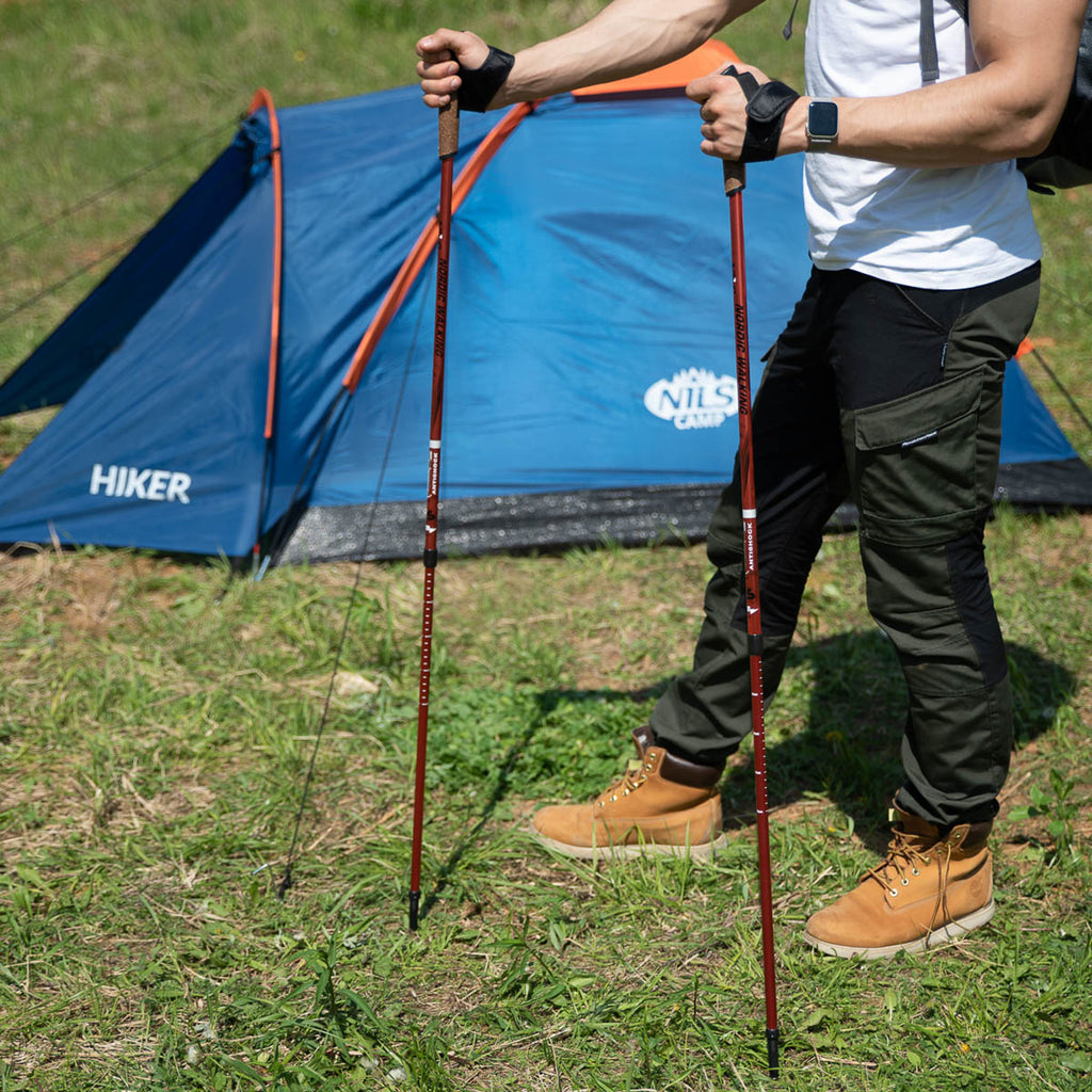 NW607 RED NORDIC WALKING POLES NILS