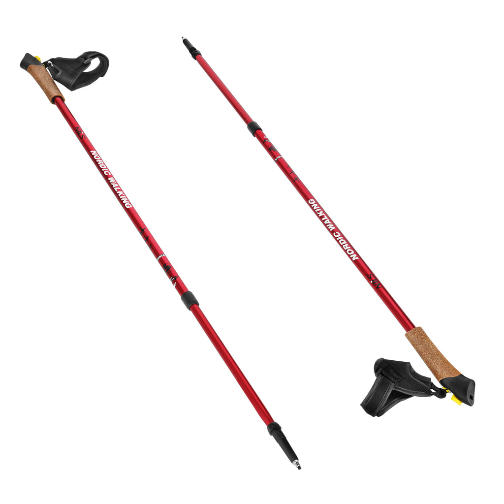 NW607 RED NORDIC WALKING POLES NILS