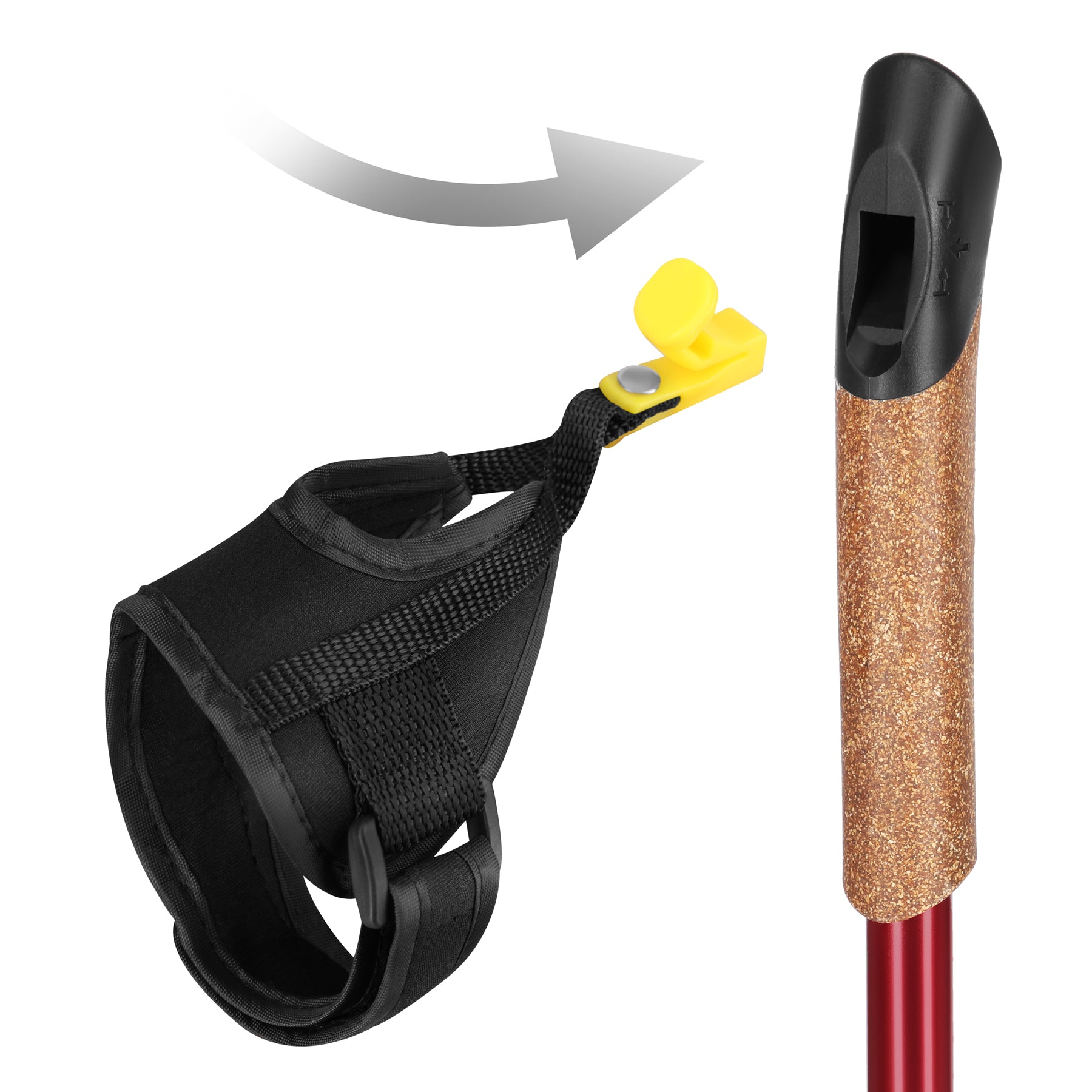 NW607 RED NORDIC WALKING POLES NILS