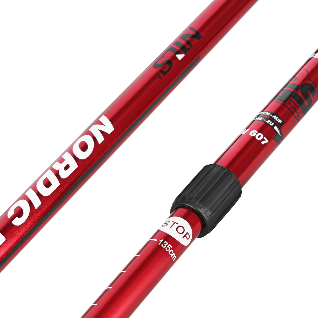 NW607 RED NORDIC WALKING POLES NILS