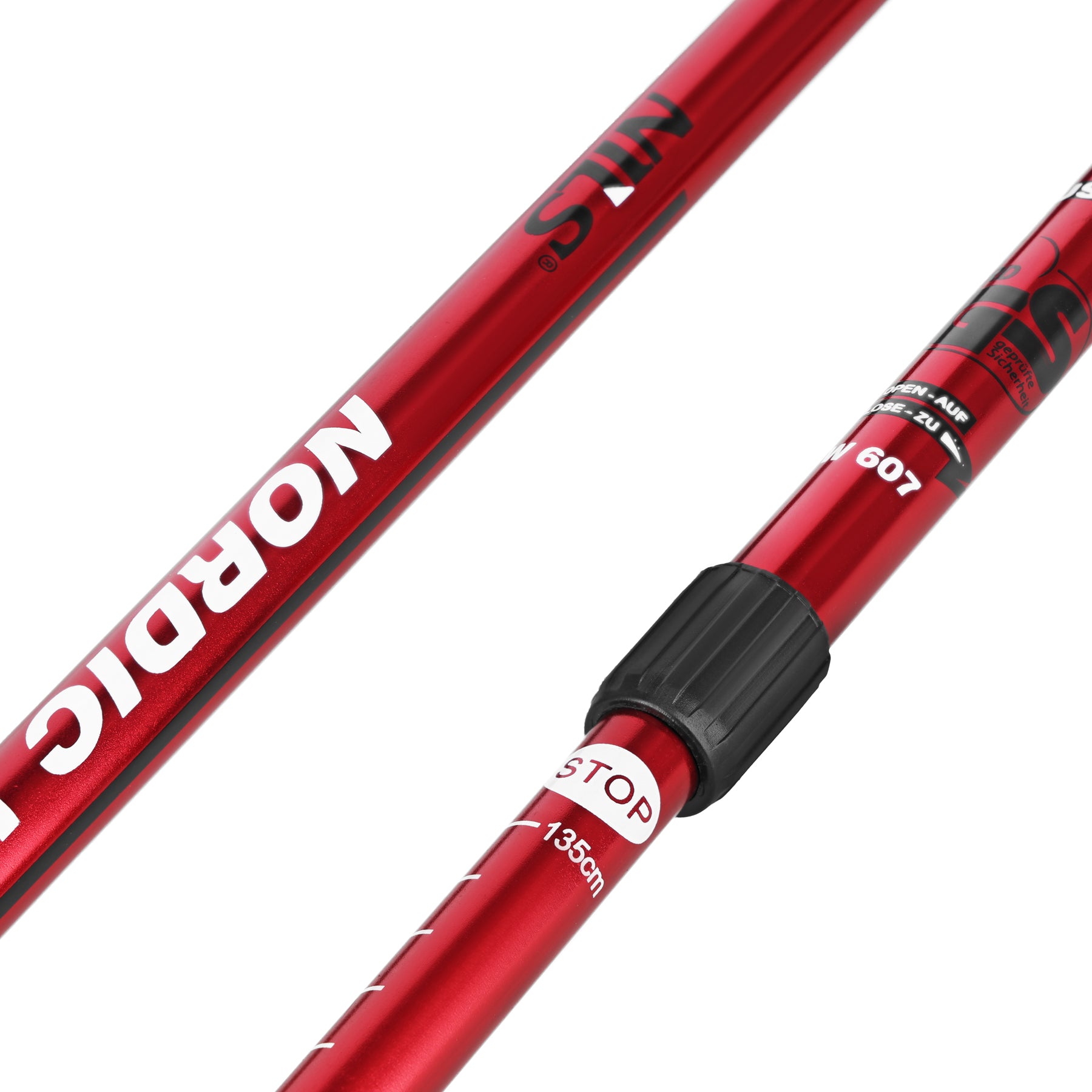 NW607 RED NORDIC WALKING POLES NILS