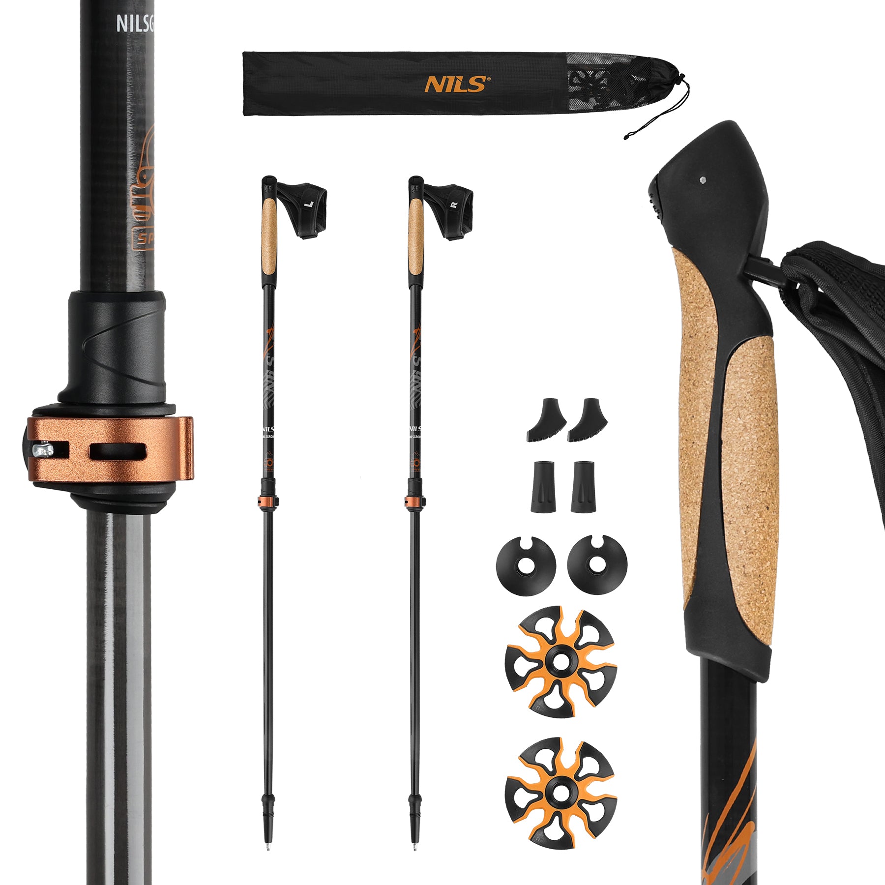 NW8613 NILS CARBON FIBRE NORDIC WALKING POLES