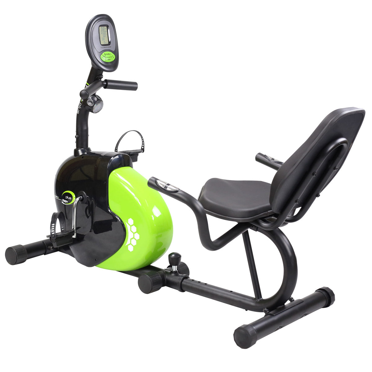 Bicicletă fitness recumbent magnetică R9259 PLUS HMS (negru - verde)