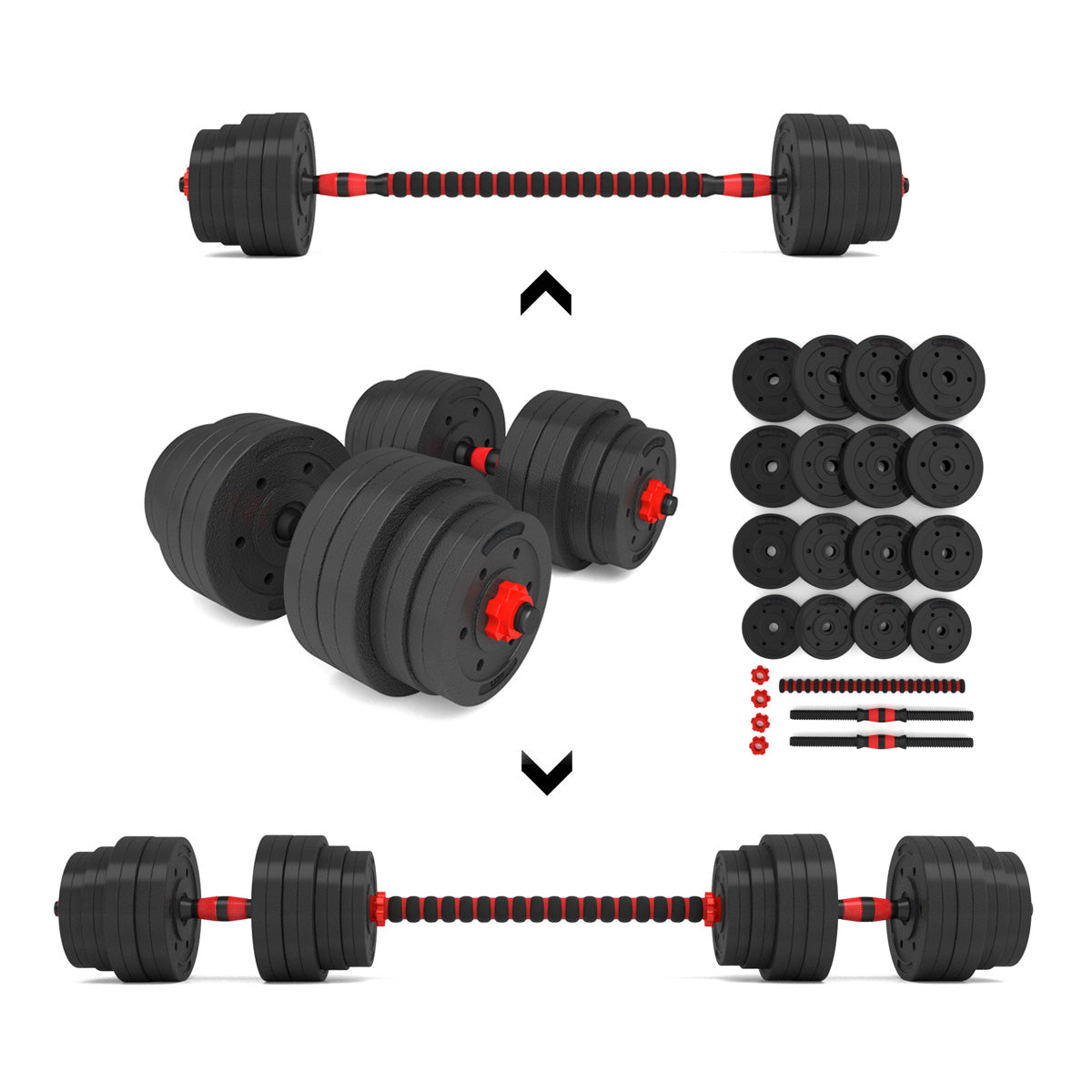SET GANTERE SI BARA COMPOZITA SGP40 40 KG HMS