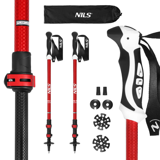 TK8601 RED ALU NORDIC WALKING POLES NILS