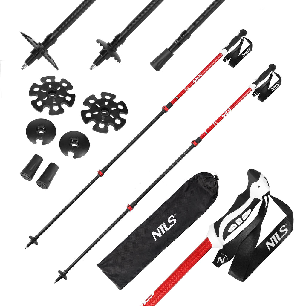 TK8601 RED ALU NORDIC WALKING POLES NILS