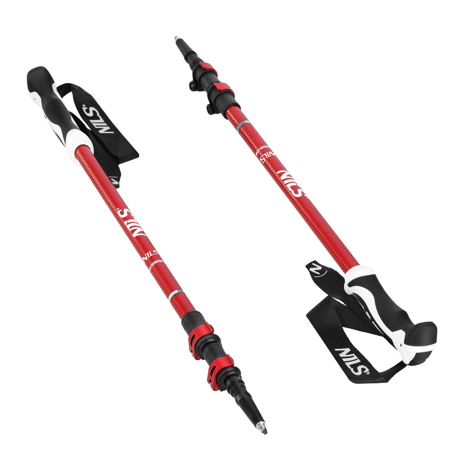 TK8601 RED ALU NORDIC WALKING POLES NILS