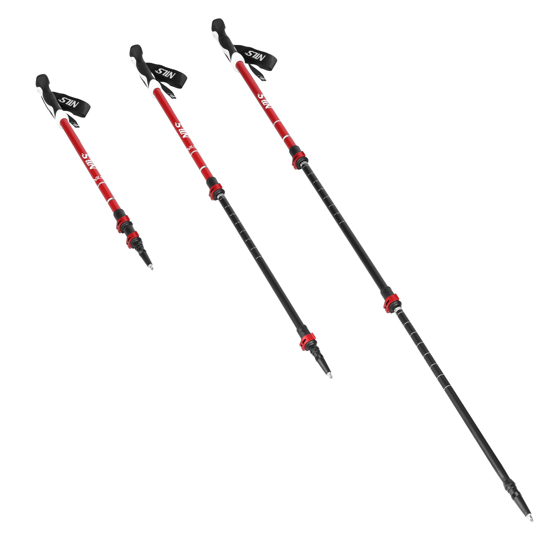 TK8601 RED ALU NORDIC WALKING POLES NILS