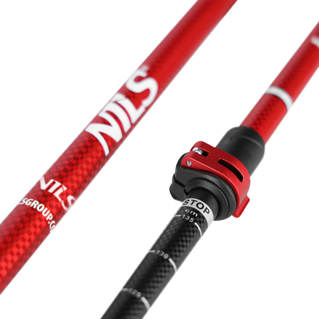 TK8601 RED ALU NORDIC WALKING POLES NILS